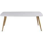 VENTURE DESIGN Plaza soffbord, rektangulärt - vit MDF och naturstål
