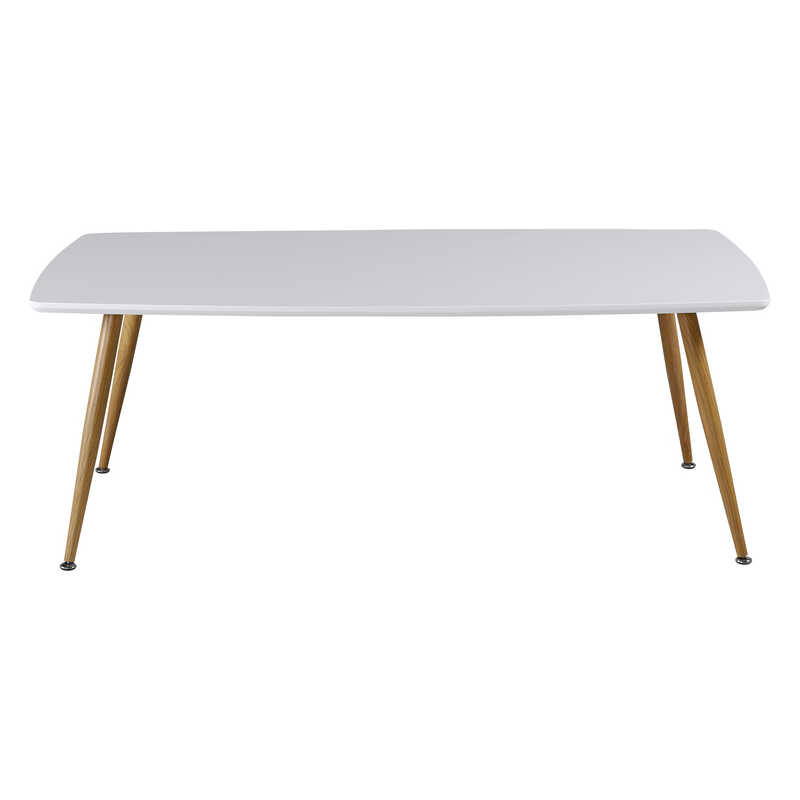 VENTURE DESIGN Plaza soffbord, rektangulärt - vit MDF och naturstål