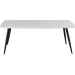 VENTURE DESIGN Plaza soffbord, rektangulärt - vit MDF och svart stål