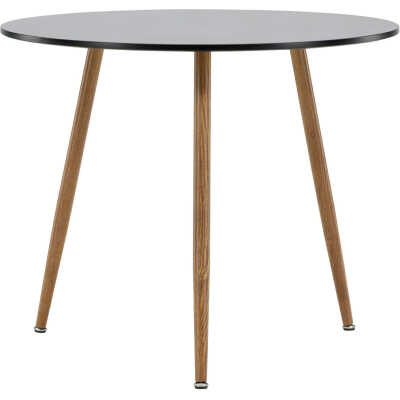 VENTURE DESIGN Polar Matbord ø90 - Mörk eklook / Svart MDF