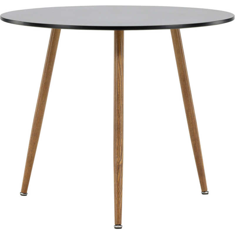 VENTURE DESIGN Polar Matbord ø90 - Mörk eklook / Svart MDF
