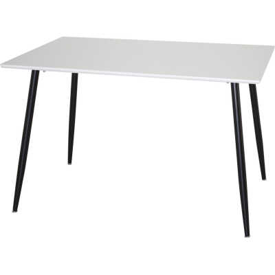 VENTURE DESIGN Polar matbord, rektangulärt - vit MDF och svart stål