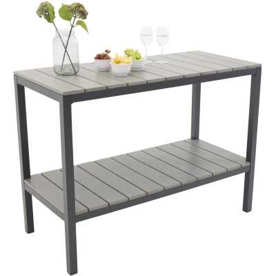 VENTURE DESIGN Rektangulär Parma utomhusbokhylla - grå, svart aluminium