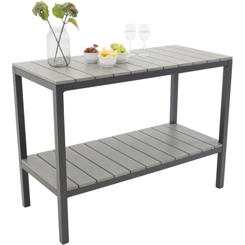 VENTURE DESIGN Rektangulär Parma utomhusbokhylla - grå, svart aluminium