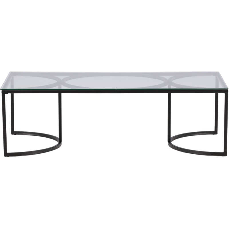 VENTURE DESIGN Skanör soffbord, rektangulärt - klarglas och svart stål