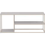 VENTURE DESIGN Soffbord i stål, med hylla - beige stål