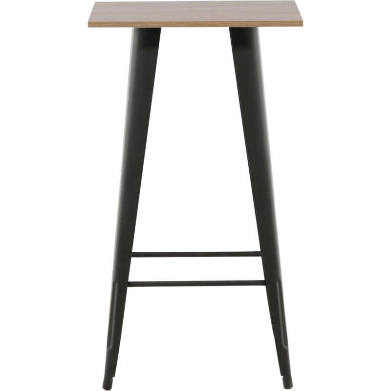 VENTURE DESIGN Tempe barbord, med fotstöd, fyrkantig - valnöt MDF och svart stål VENTURE DESIGN Tempe barbord, med fotstöd, fyrkantig - valnöt MDF och svart stål