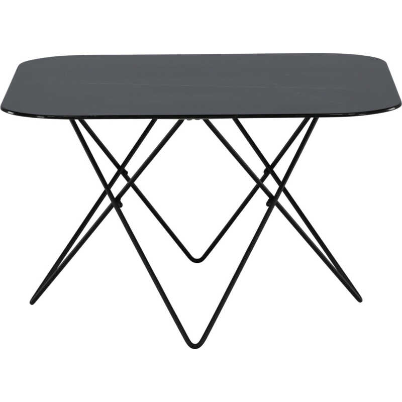 VENTURE DESIGN Tristar soffbord, fyrkantigt - svart marmorerat glas och svart stål VENTURE DESIGN Tristar soffbord, fyrkantigt - svart marmorerat glas och svart stål