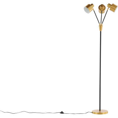 VENTURE DESIGN Vifta golvlampa - mässing och svart stål