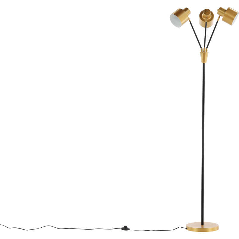 VENTURE DESIGN Vifta golvlampa - mässing och svart stål