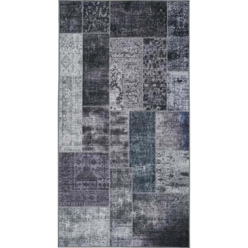 Vero Rosso Grå 80x150 cm Patchwork Matta Vero Rosso Grå 80x150 cm Patchwork Matta
