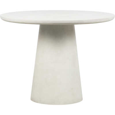 WOOOD Damon matbord, runt - vit fiberlera