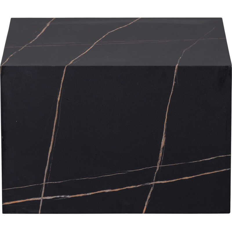 WOOOD EXCLUSIVE Benji soffbord, fyrkantigt - svart MDF med marmortryck WOOOD EXCLUSIVE Benji soffbord, fyrkantigt - svart MDF med marmortryck