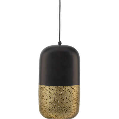 WOOOD EXCLUSIVE Tirsa taklampa, rund - mässing och svart metall