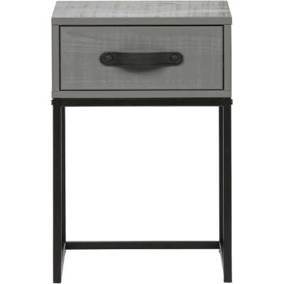 WOOOD Morris sängbord, m. 1 låda - grå furu