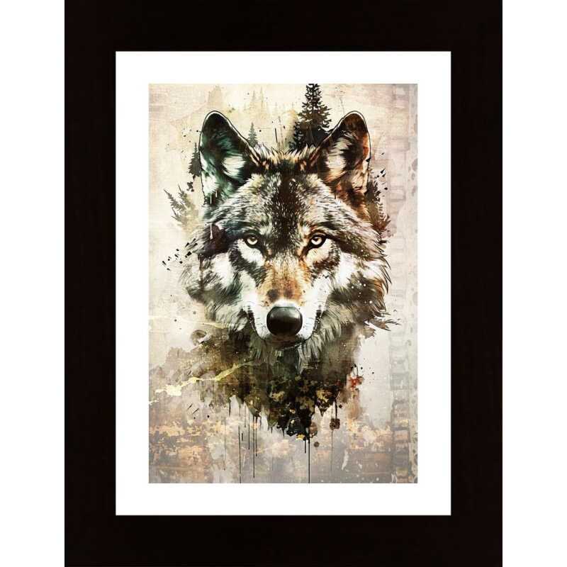 Wolf Wild Animal Vintage Illustration Art 01 Poster