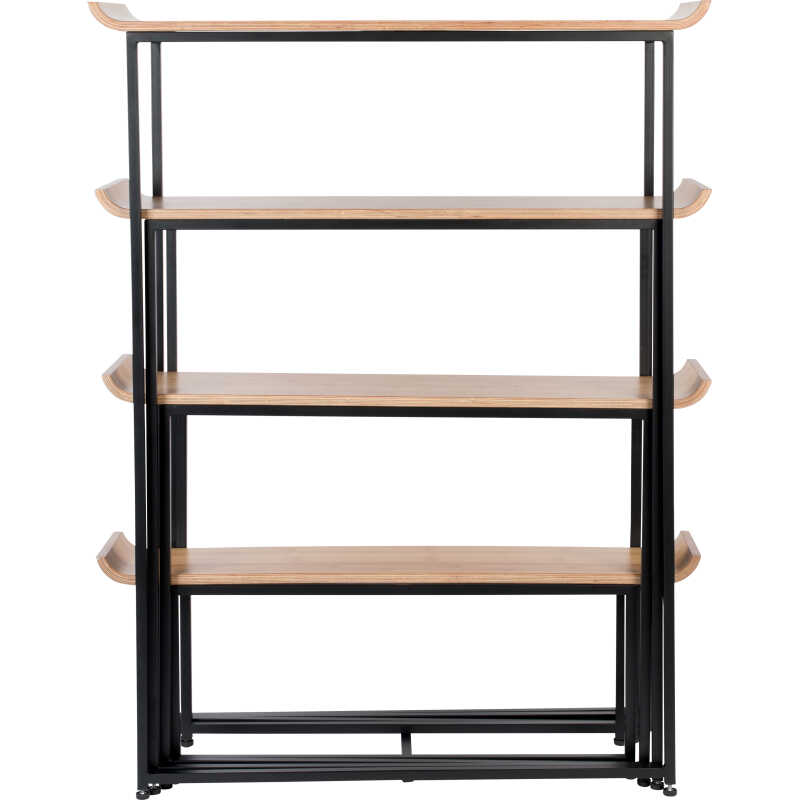 ZUIVER Flodka bokhylla - plywood och svart järn ZUIVER Flodka bokhylla - plywood och svart järn