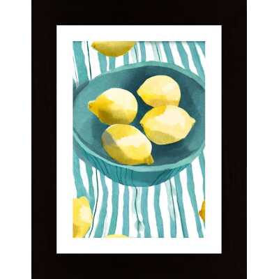 Zitronen In Türkisfarbener Schale Poster