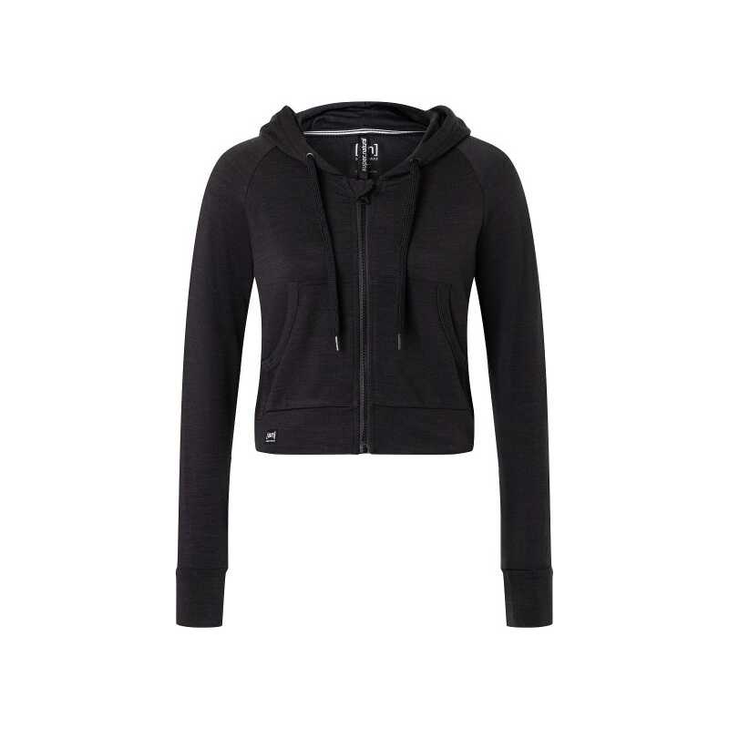 super.natural Women's Liquid Flow Hoodie Jet Black Melange