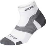 2XU Vectr Light Cush 1/4 Crew Sock White/Grey