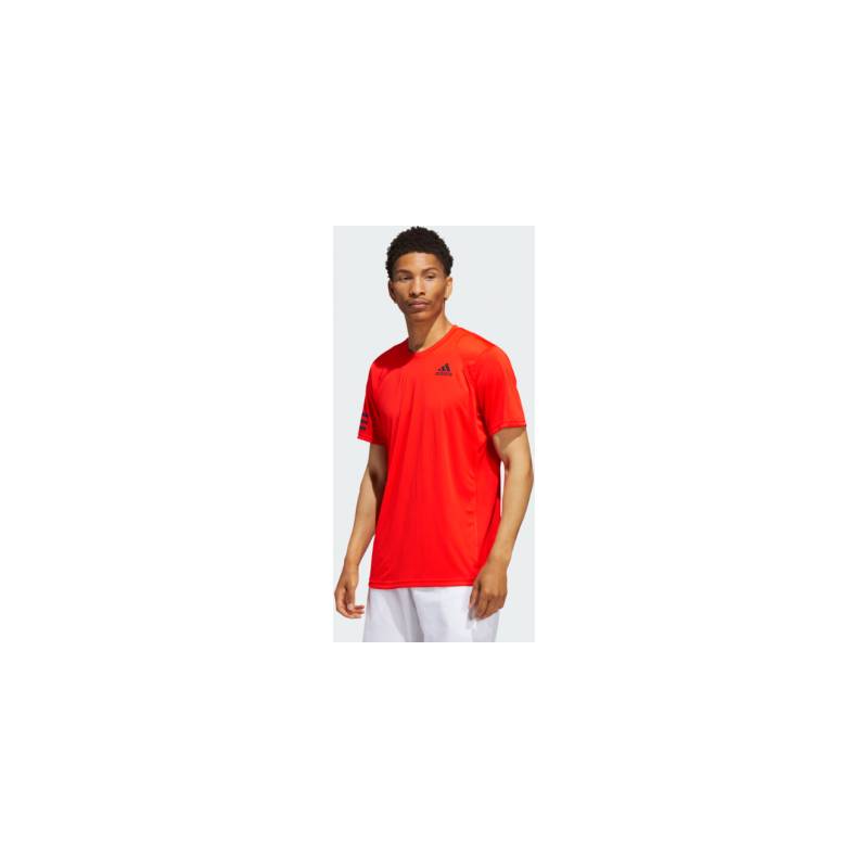 ADIDAS Club 3-stripes Bold Orange Tee Mens
