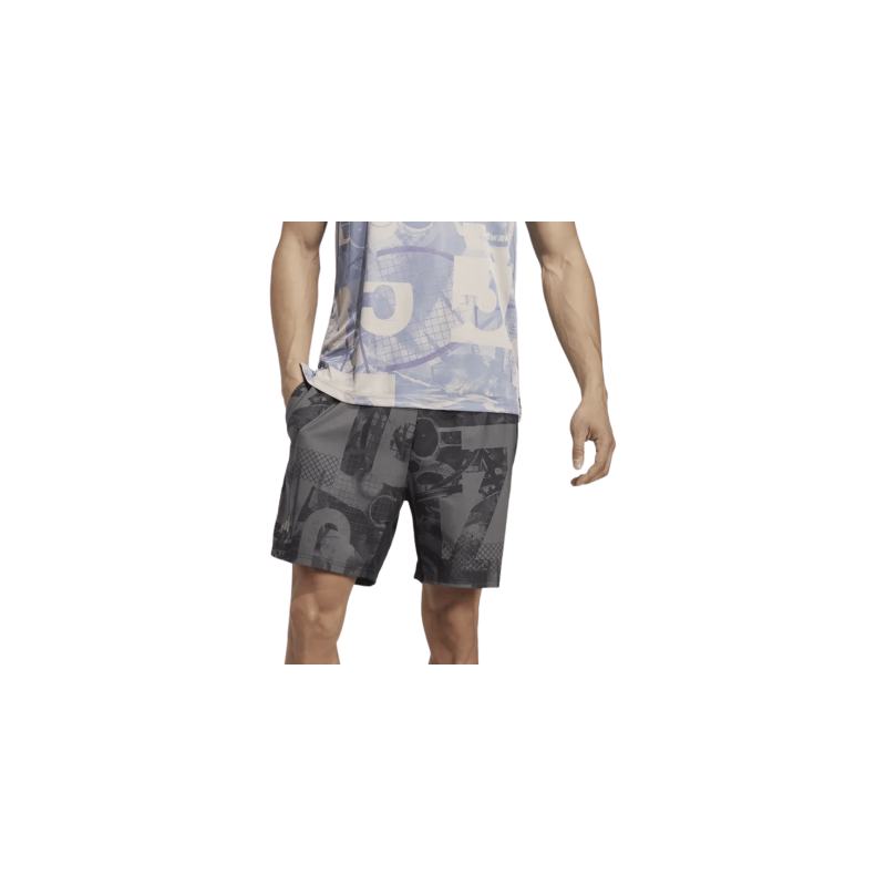 ADIDAS Club Graphic Shorts 7 Grey/Black Mens ADIDAS Club Graphic Shorts 7 Grey/Black Mens