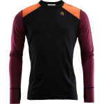 Aclima LightWool Reinforced Crew Neck Man Jet Black/Zinfandel/Orange Tiger