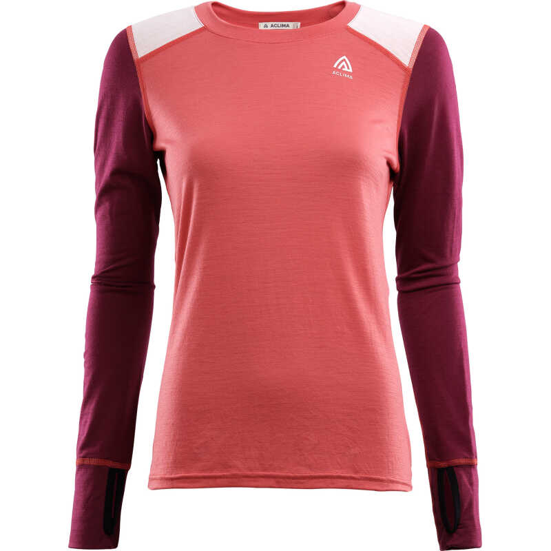 Aclima LightWool Reinforced Crew Neck Woman Baked Apple/Zinfandel/Nature