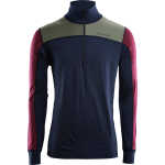 Aclima LightWool Reinforced Mockneck Man Navy Blazer/Ranger Green/Zinfandel