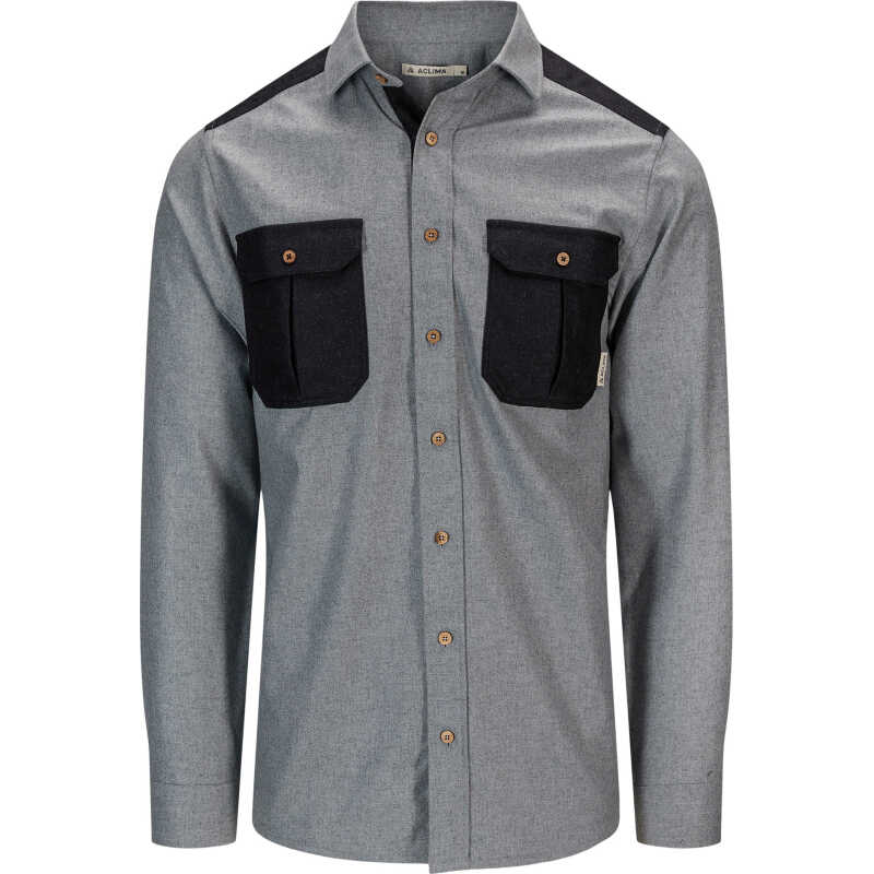 Aclima Men's ReBorn Woolshirt Light Grey Melange Aclima Men's ReBorn Woolshirt Light Grey Melange