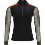 Aclima Men's WoolNet Hybrid Mockneck Jet Black/Tarmac/Gold Flame