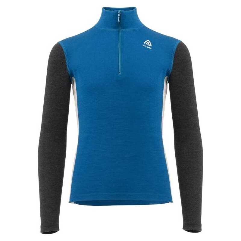 Aclima WarmWool Mock Neck Junior Corsair/Marengo/Beige Melange