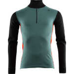 Aclima WarmWool Mock Neck with Zip Man Jet Black/North Atlantic/Red Clay