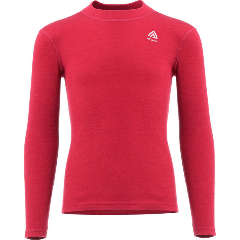 Aclima Warmwool Shirt Crew Neck Children Jester Red/Beige Melange Aclima Warmwool Shirt Crew Neck Children Jester Red/Beige Melange