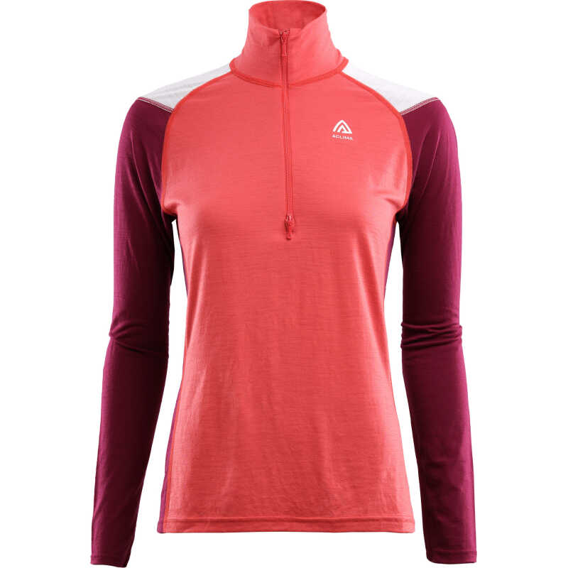 Aclima Women's LightWool Reinforced Mockneck Baked Apple/Zinfandel/Nature Aclima Women's LightWool Reinforced Mockneck Baked Apple/Zinfandel/Nature