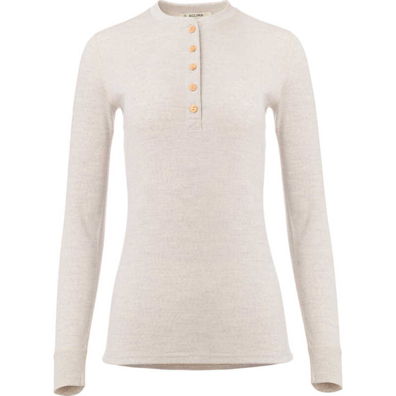 Aclima Women's WarmWool Granddad Shirt Beige Melange Aclima Women's WarmWool Granddad Shirt Beige Melange