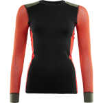 Aclima Women's WoolNet Hybrid Crew Neck Jet Black/Poinciana/Capulet Olive
