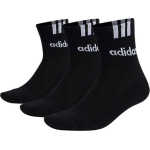 Adidas 3-Stripes Linear Half-Crew Cushioned Socks 3 Pairs Black/white