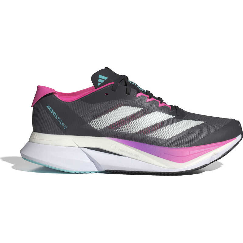 Adidas Women's Adizero Boston 12 Grey/Black/Lucid Pink