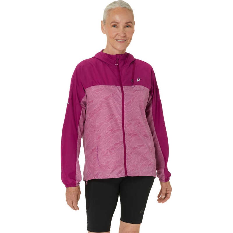 Asics Women's Fujitrail Packable Windbreaker Soft Berry/Blackberry Asics Women's Fujitrail Packable Windbreaker Soft Berry/Blackberry