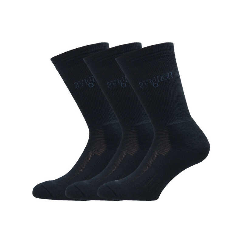 Avignon Unisex Terry Wool 3-Pack Basic Black Avignon Unisex Terry Wool 3-Pack Basic Black