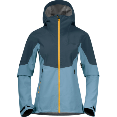 Bergans Women's Senja Hybrid Softshell Jacket Smoke Blue/Orion Blue/Light Golden Yellow