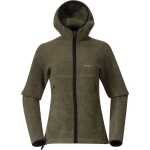 Bergans Women's Vaagaa Merino Terry Midlayer Hoodie Green Mud