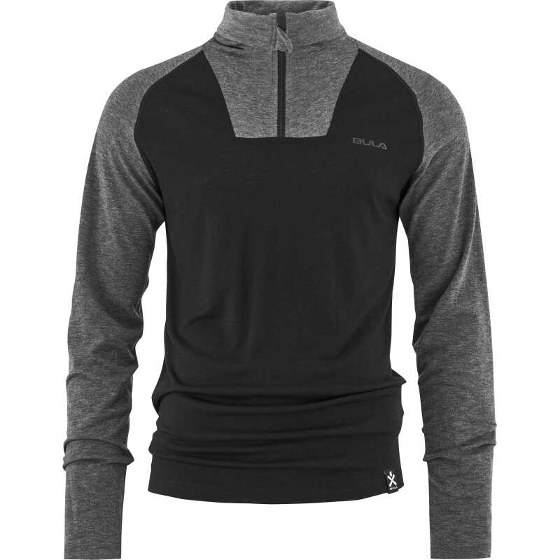 Bula Men's Retro Merino Wool Halfzip Sweater Black Bula Men's Retro Merino Wool Halfzip Sweater Black