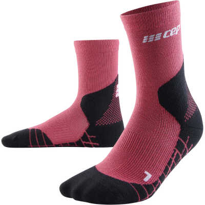 CEP Women's Hiking Light Merino Mid Cut Compression Socks Berry
