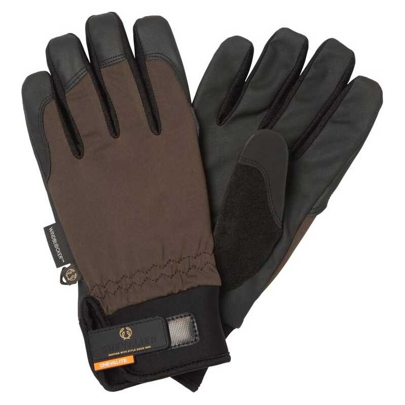 Chevalier Men's Windblocker Shooting Gloves Leather Brown