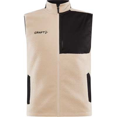 Craft Men's Adv Explore Pile Fleece Vest Ecru/Black