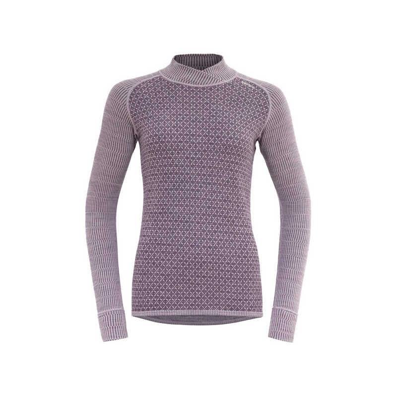 Devold Women's Kvitegga Merino 230 Cross Neck Orchid Devold Women's Kvitegga Merino 230 Cross Neck Orchid