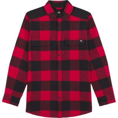 Dickies Men's Performance Heavy Flannel Check Shirt Red/Black