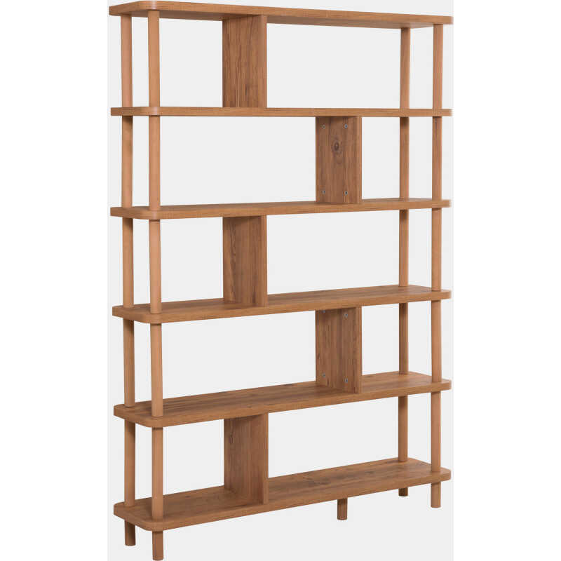 FUNZI LIVING Meta bokhylla, m. 5 hyllor - Atlantic Pine melamin